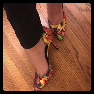Funky Floral Print Heels